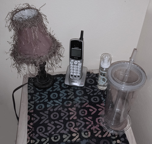 image of bedside table, edited