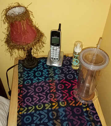 image of bedside table, cropped